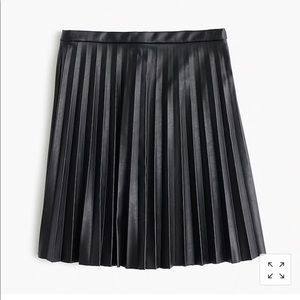 Jcrew Faux leather pleated mini skirt